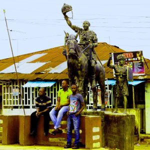A bronze statue in Benin City