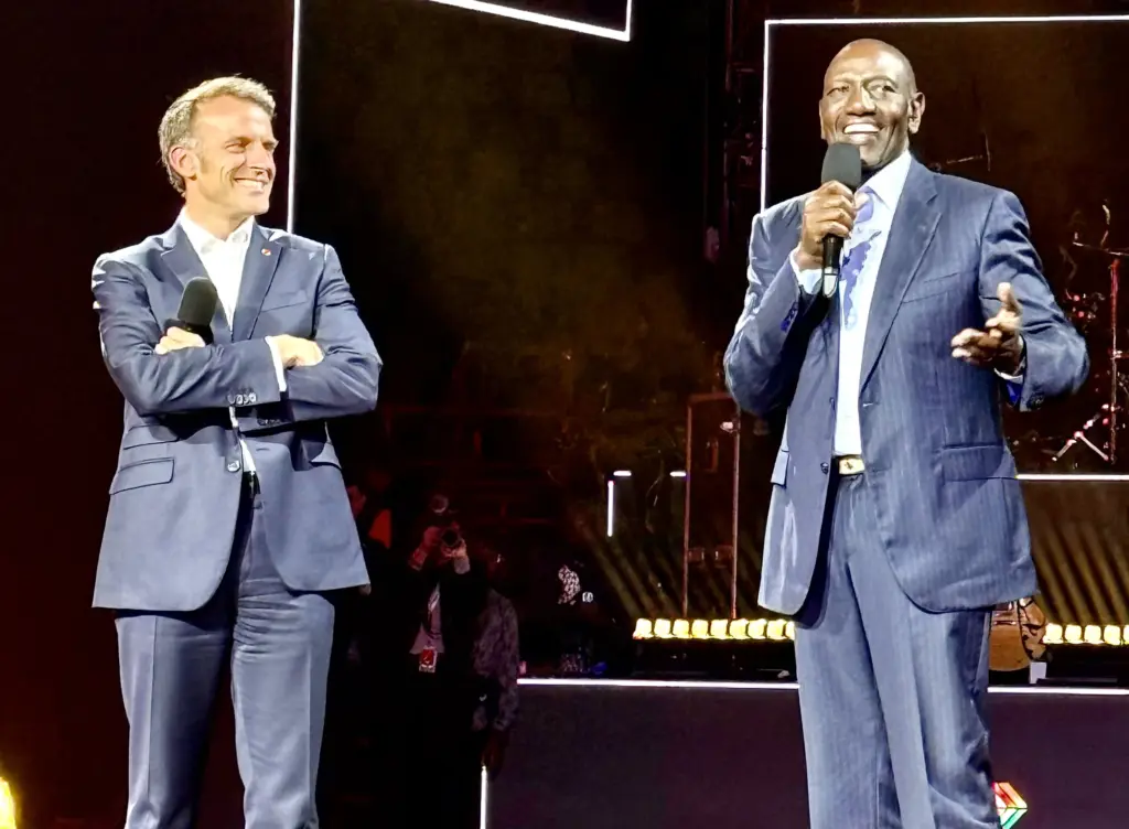 Macron and Ruto - Presidents of France and Kenya - Africa Forward Summit